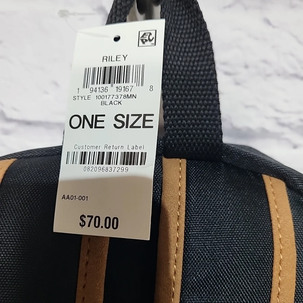 Sun + Stone Black Brown Backpack Bag Adjustable Southwest New‎ Inside Pockets